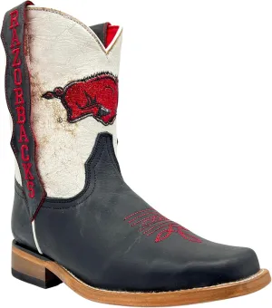 Vaccari Kids Dakota Genuine Leather University Mascot Embroidery Square Toe Officially Licensed Cowboy Toddler/Kids Boots