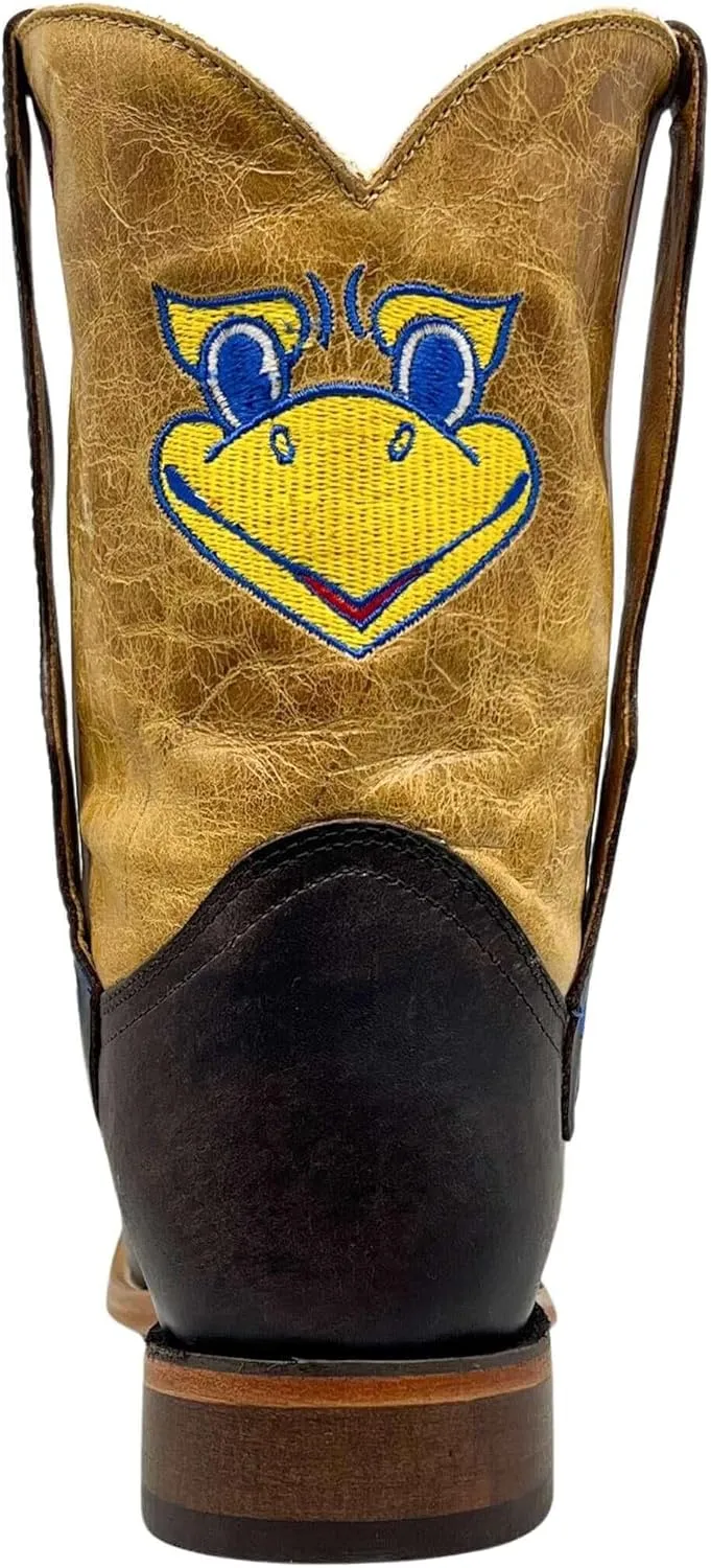 Vaccari Kids Dakota Genuine Leather University Mascot Embroidery Square Toe Officially Licensed Cowboy Toddler/Kids Boots