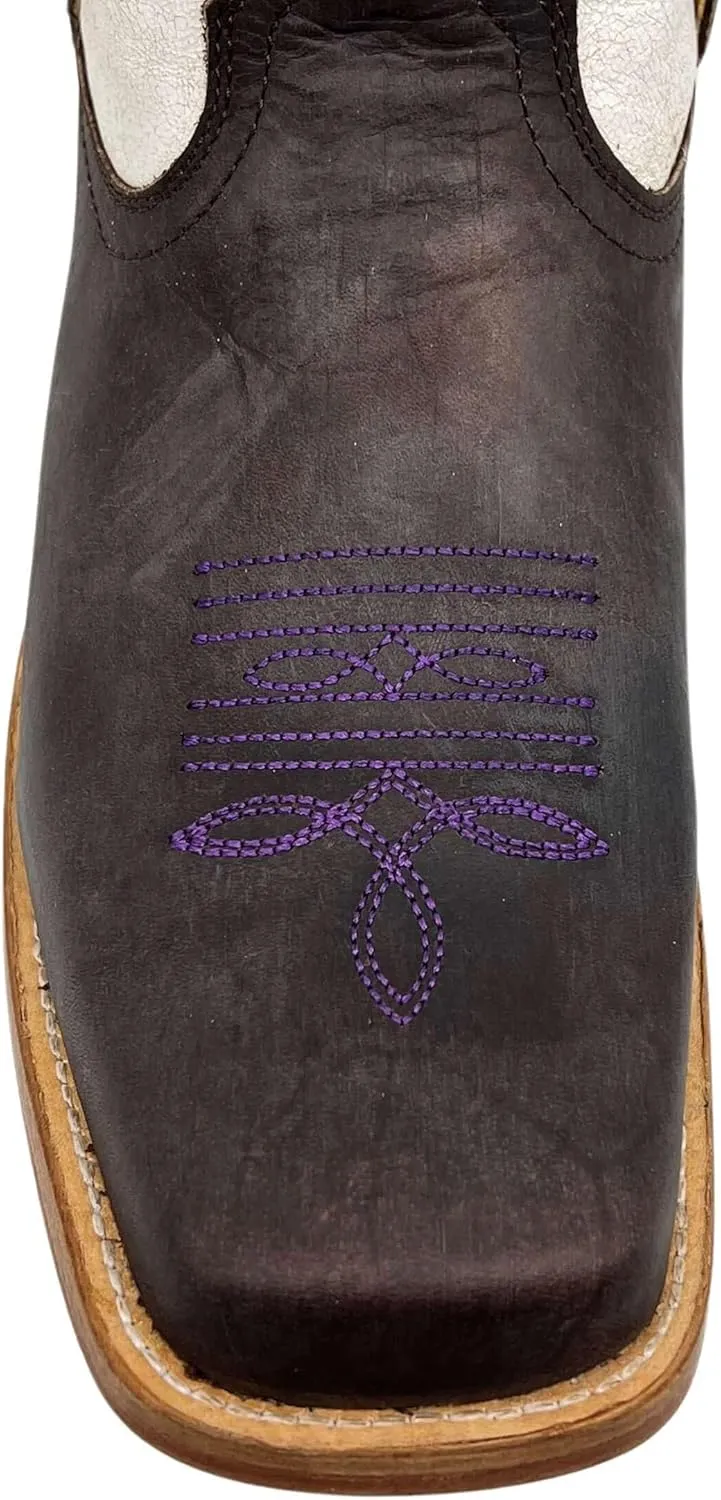 Vaccari Kids Dakota Genuine Leather University Mascot Embroidery Square Toe Officially Licensed Cowboy Toddler/Kids Boots