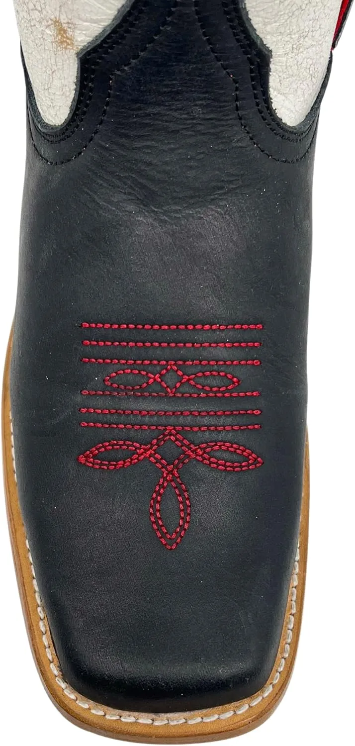 Vaccari Kids Dakota Genuine Leather University Mascot Embroidery Square Toe Officially Licensed Cowboy Toddler/Kids Boots