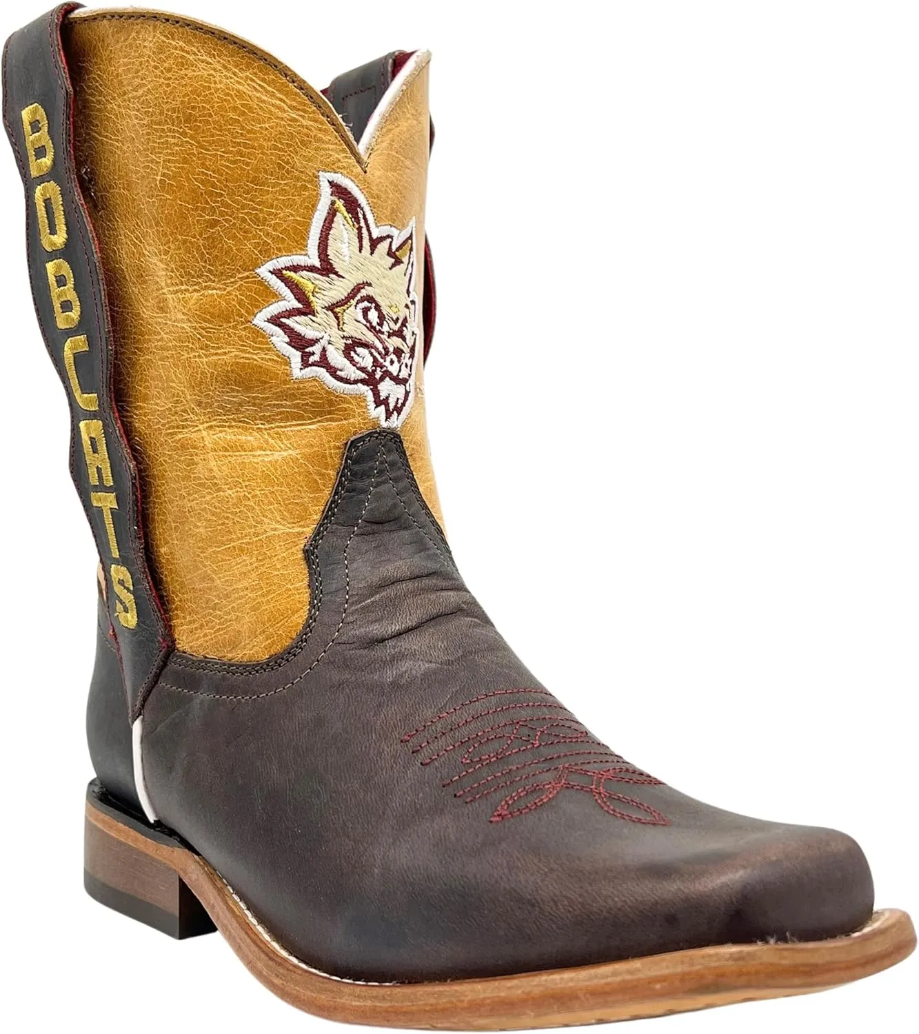 Vaccari Kids Dakota Genuine Leather University Mascot Embroidery Square Toe Officially Licensed Cowboy Toddler/Kids Boots