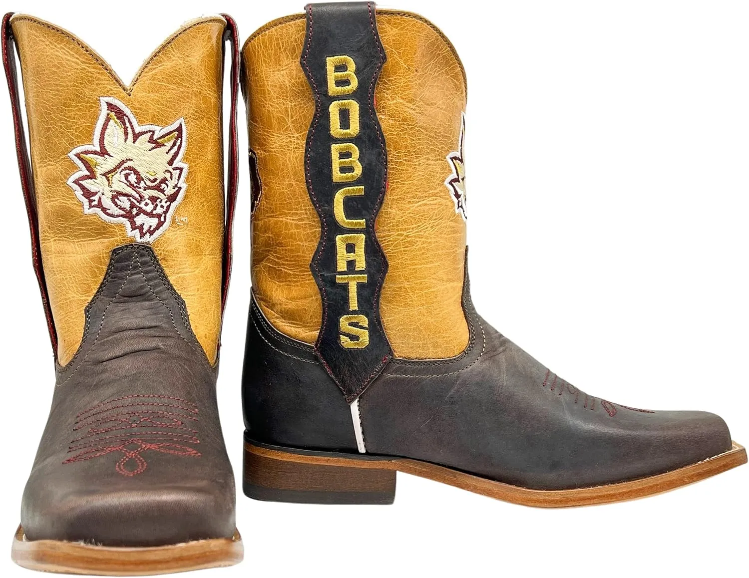Vaccari Kids Dakota Genuine Leather University Mascot Embroidery Square Toe Officially Licensed Cowboy Toddler/Kids Boots