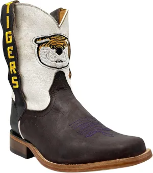 Vaccari Kids Dakota Genuine Leather University Mascot Embroidery Square Toe Officially Licensed Cowboy Toddler/Kids Boots