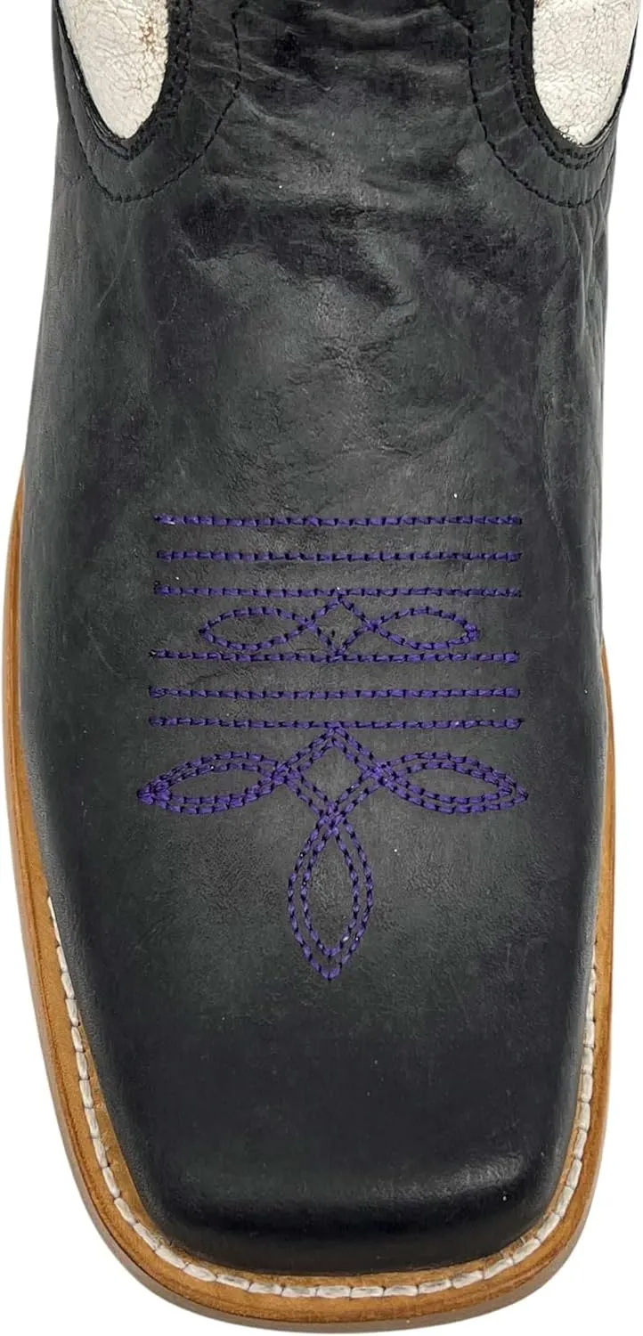 Vaccari Kids Dakota Genuine Leather University Mascot Embroidery Square Toe Officially Licensed Cowboy Toddler/Kids Boots