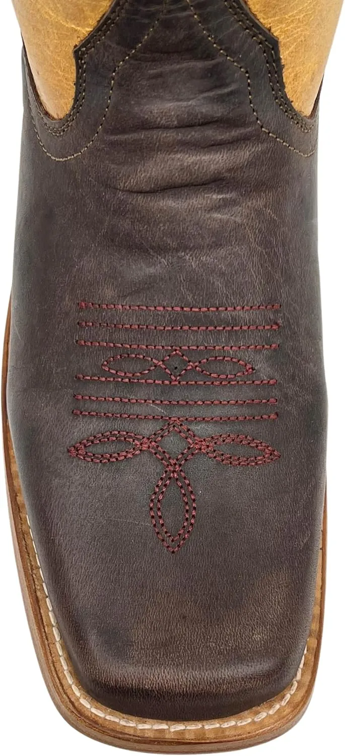 Vaccari Kids Dakota Genuine Leather University Mascot Embroidery Square Toe Officially Licensed Cowboy Toddler/Kids Boots