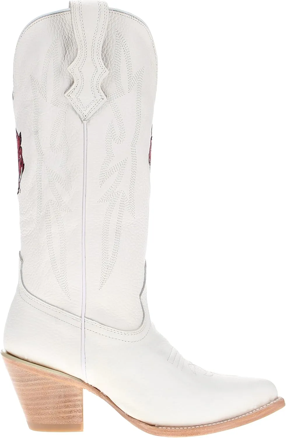 Vaccari Women's Leighton Genuine Leather Collegiate Embroidery Pointed Toe Cowgirl Boots