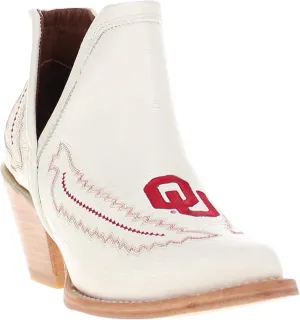 Vaccari Women's Natalie Genuine Leather NCAA League Embroidery Pointed Toe Western V Cutout Ankle Boots