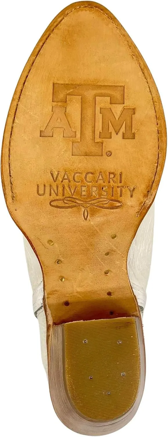 Vaccari Women's Natalie Genuine Leather NCAA League Embroidery Pointed Toe Western V Cutout Ankle Boots