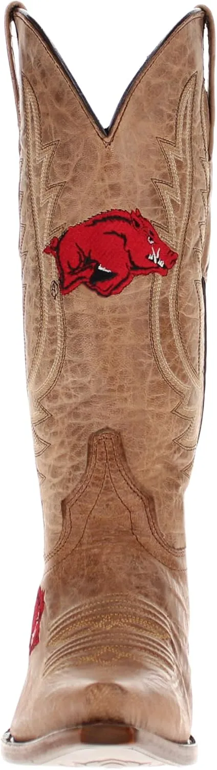 Vaccari Women's Paige Genuine Leather & Collegiate Embroidery Snip Toe Cowgirl Boots