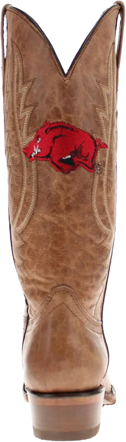 Vaccari Women's Paige Genuine Leather & Collegiate Embroidery Snip Toe Cowgirl Boots
