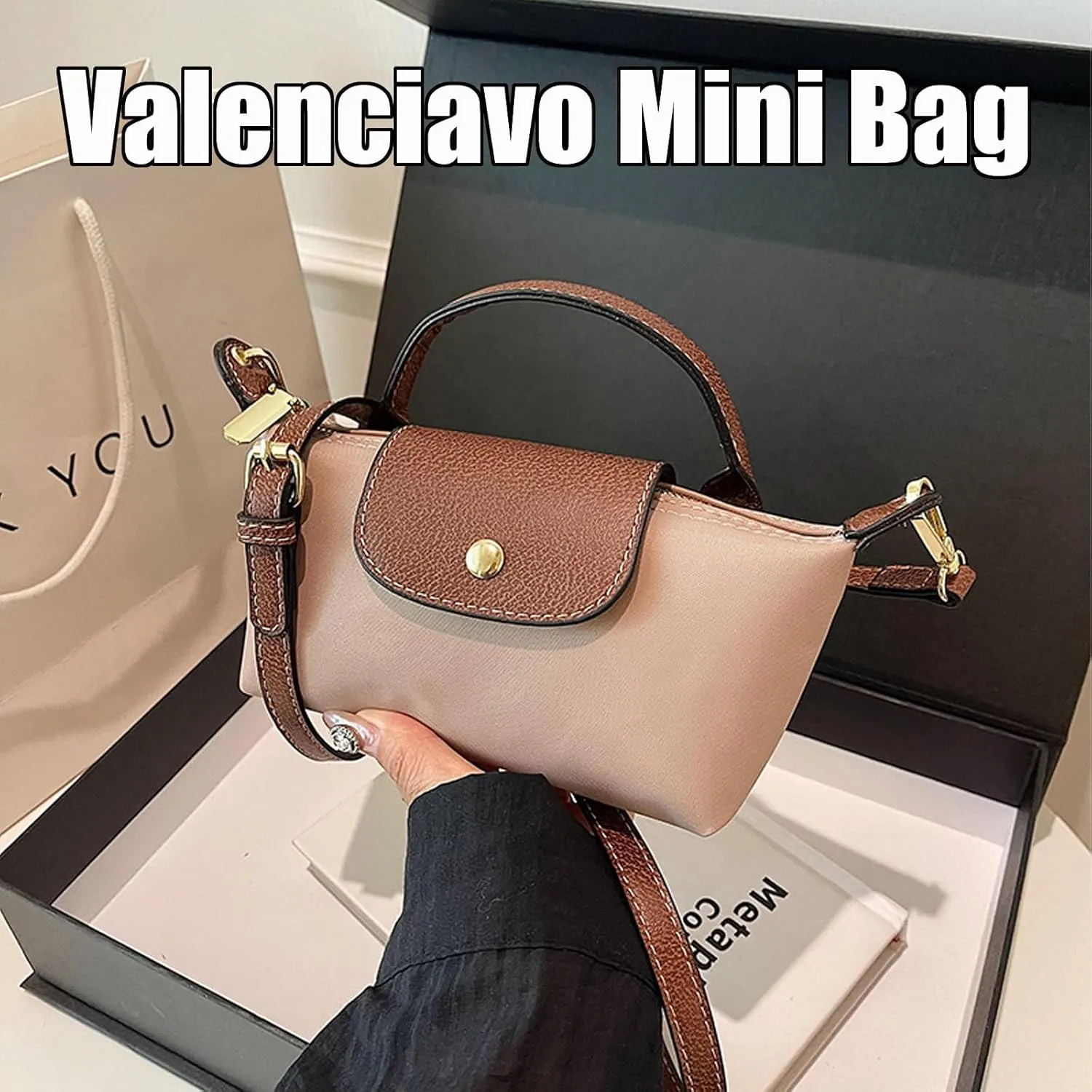 Valenciavo Mini Bag Crossbody, Adjustable Shoulder Strap Fashion Colorblock Square Mini Crossbody Bag