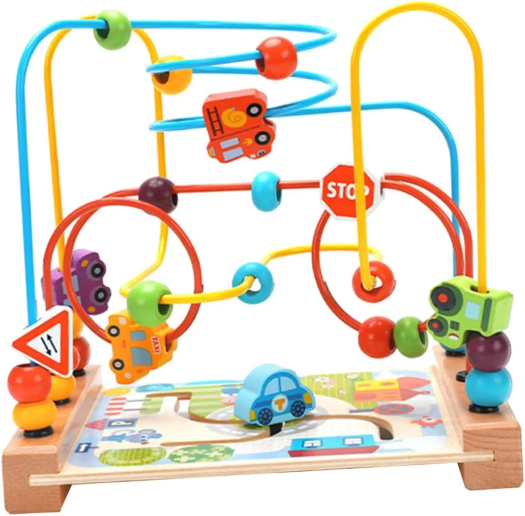 VANZACK 1Pc Ocean Beaded Maze for Multifunctional Wooden Plaything to Enhance Cognitive Skills Finger Flexibility and Imagination Educational for Ages