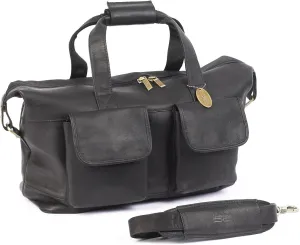 Versailles 18" Leather Carry-On Duffel Color: Black