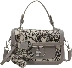 Vintage cute pony accessory with printed embroidery pattern, portable one shoulder crossbody bag for women