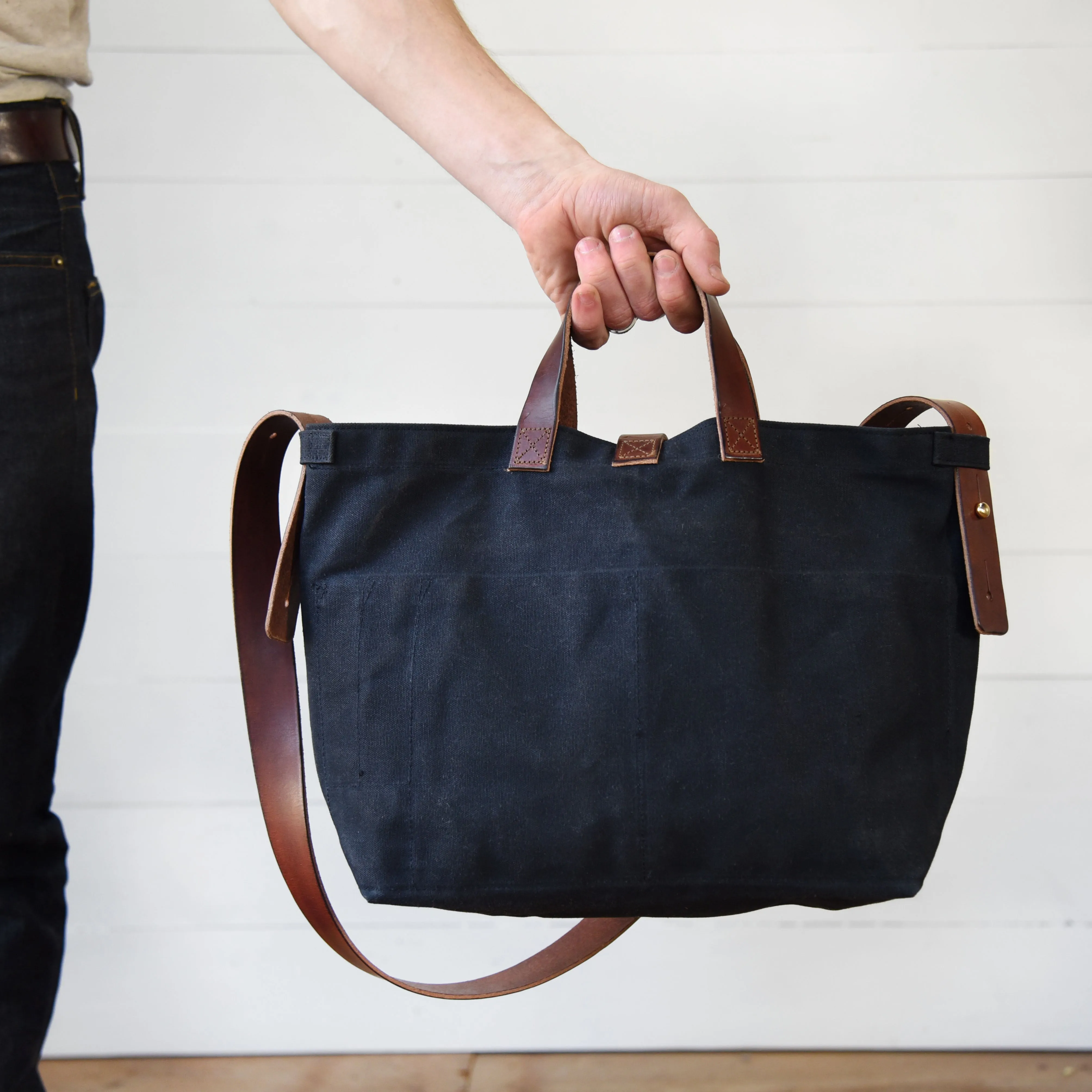 Waxed Canvas Tote without Zipper