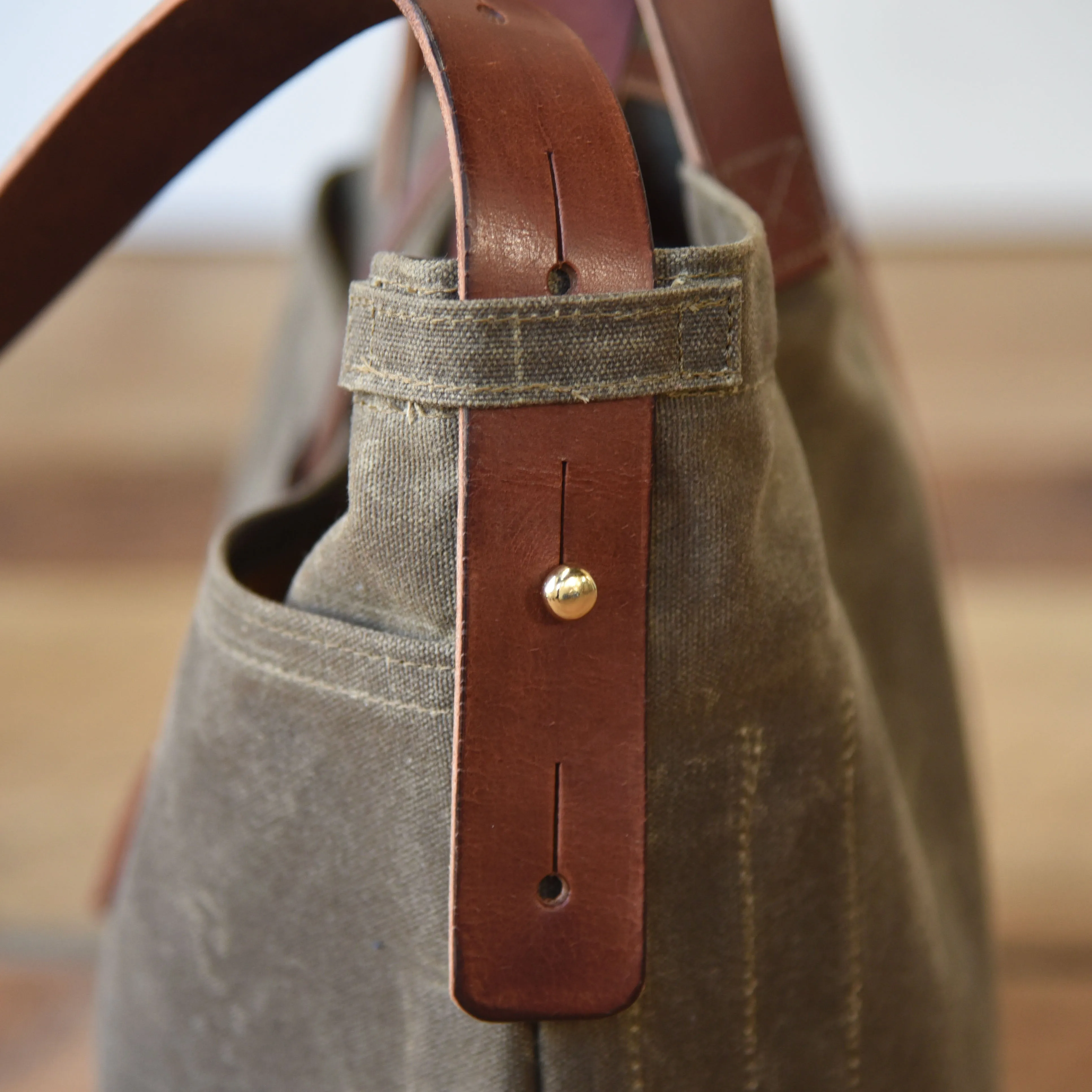 Waxed Canvas Tote without Zipper