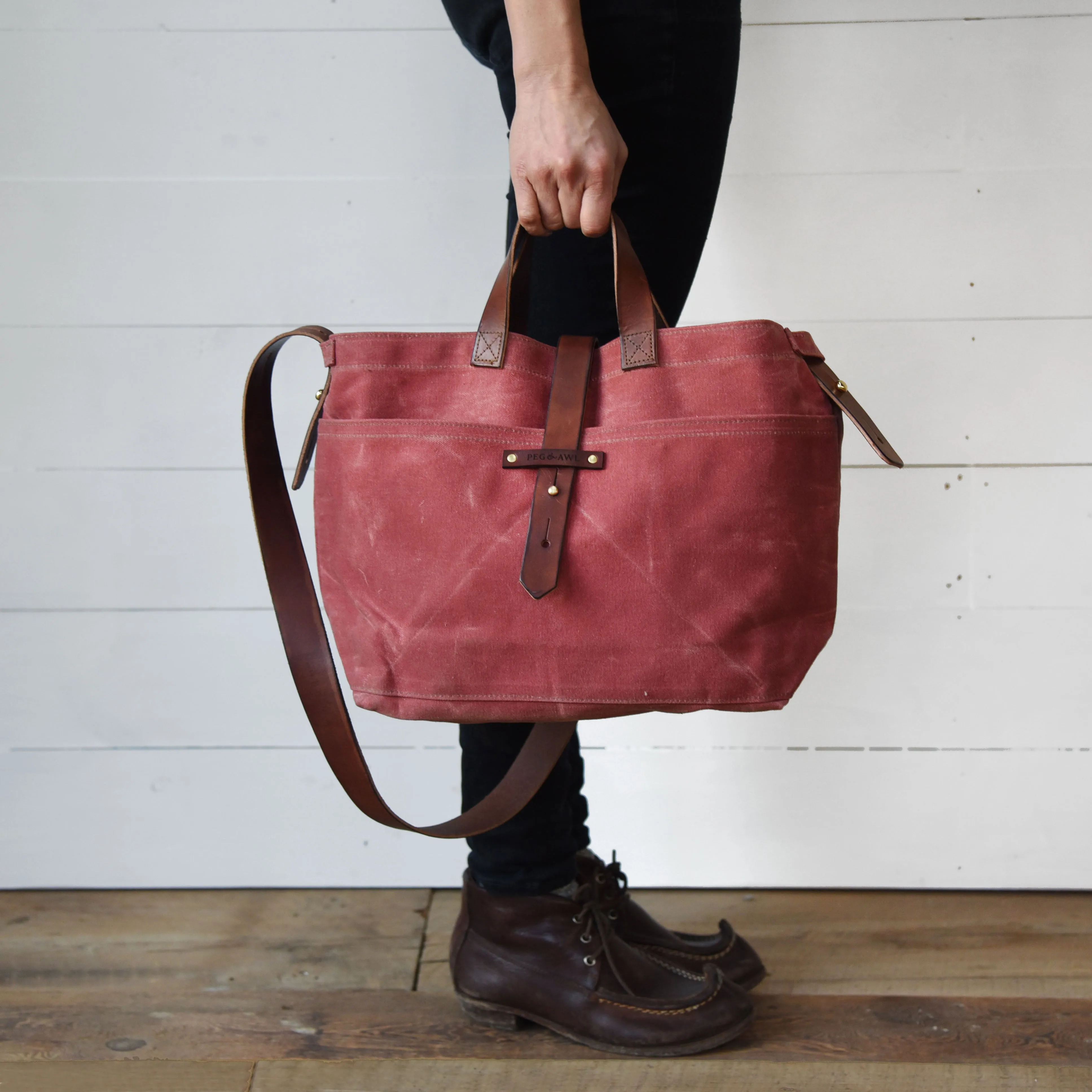 Waxed Canvas Tote without Zipper