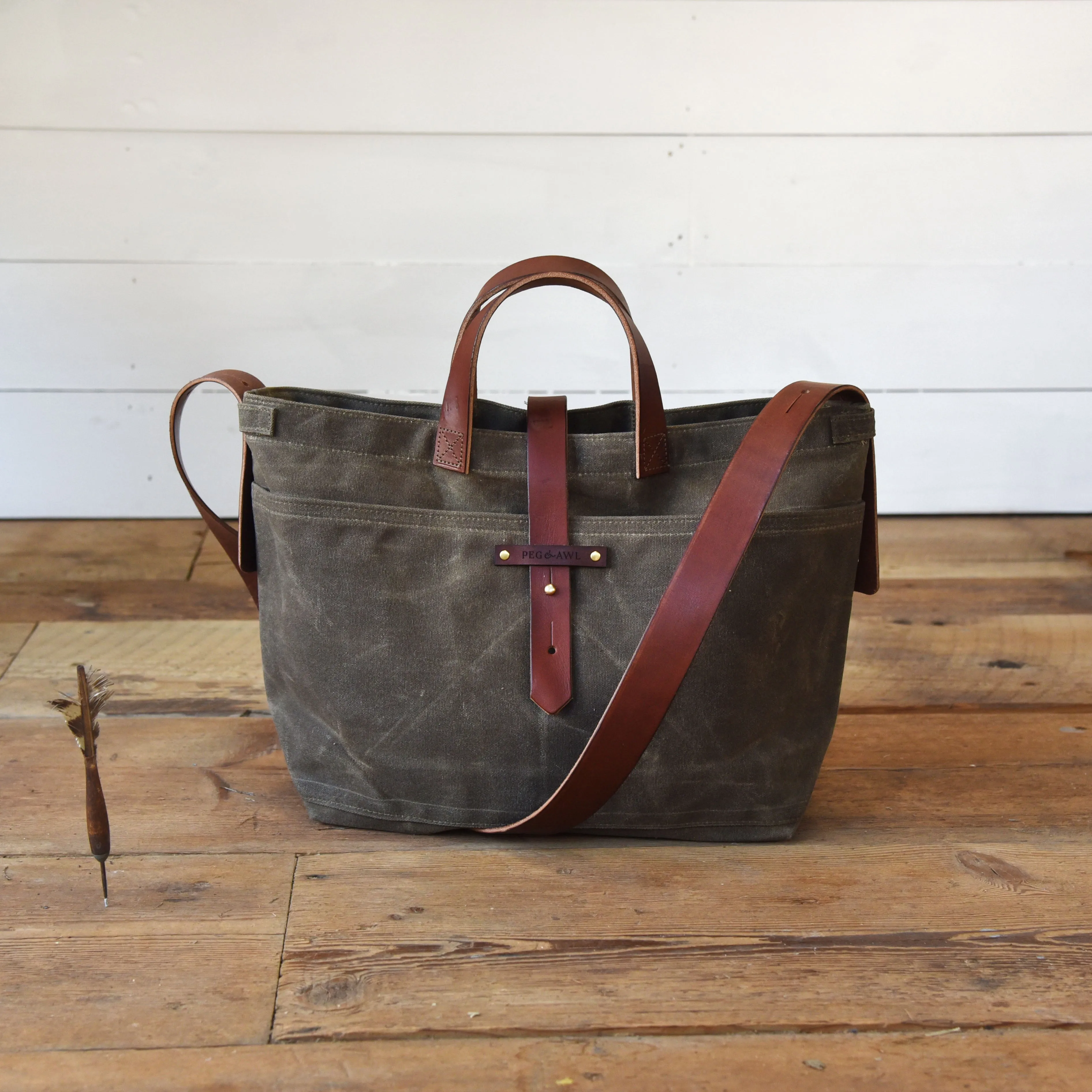 Waxed Canvas Tote without Zipper