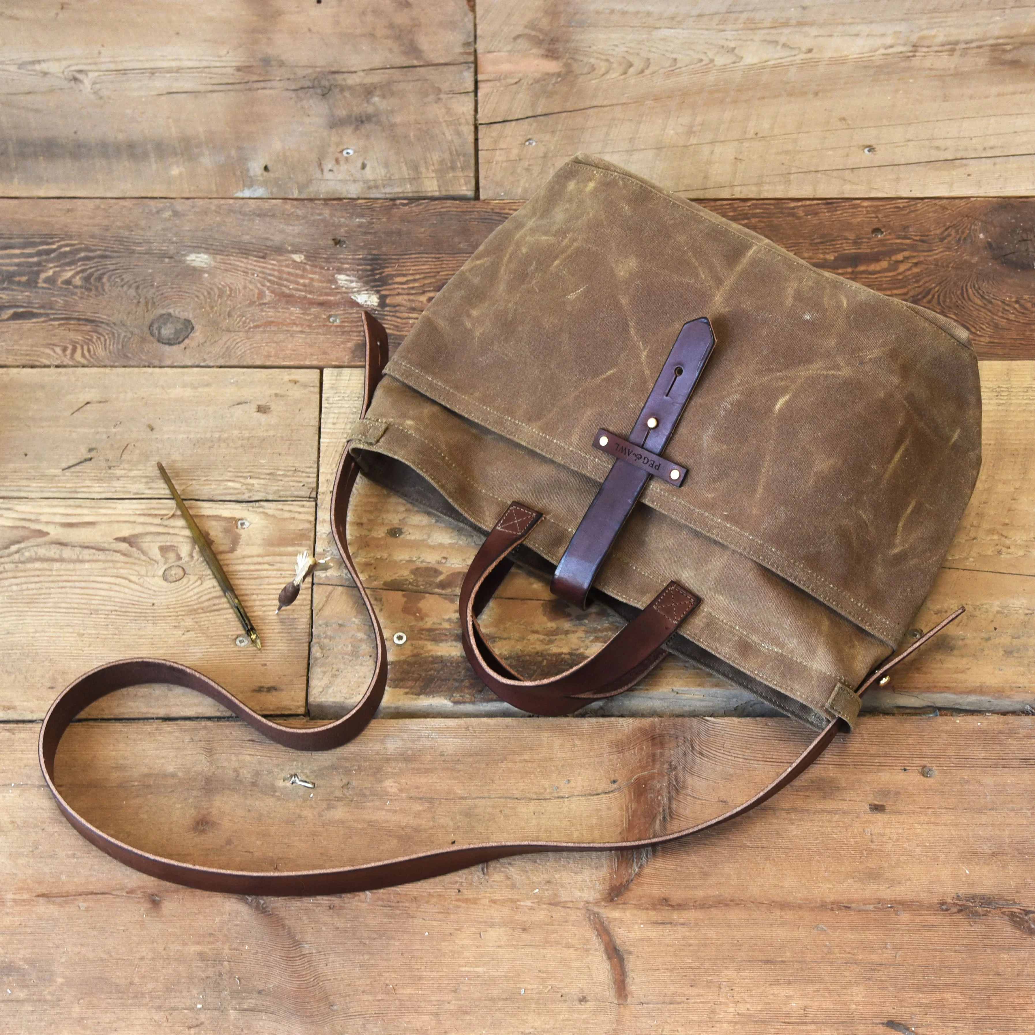Waxed Canvas Tote without Zipper