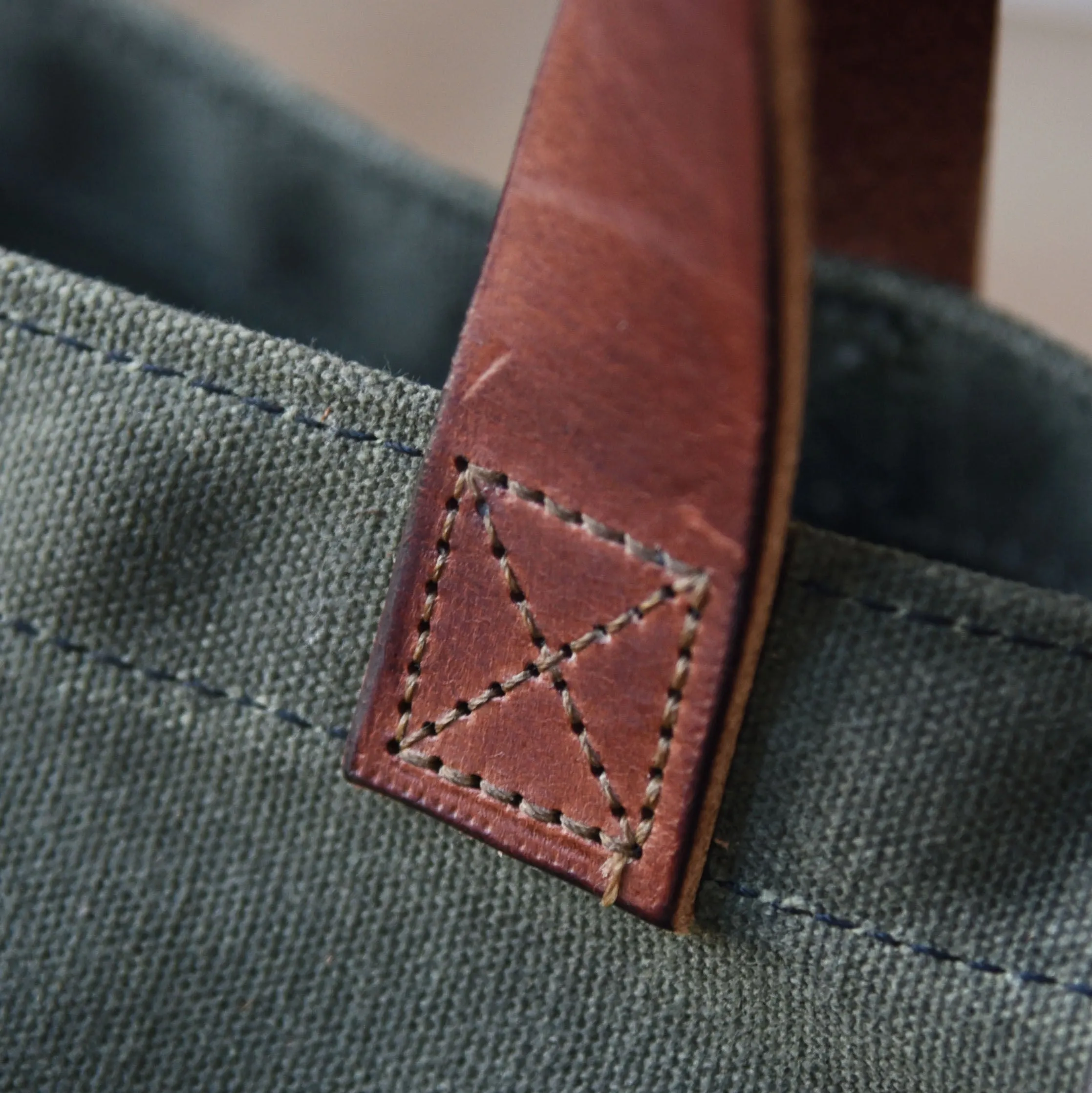 Waxed Canvas Tote without Zipper