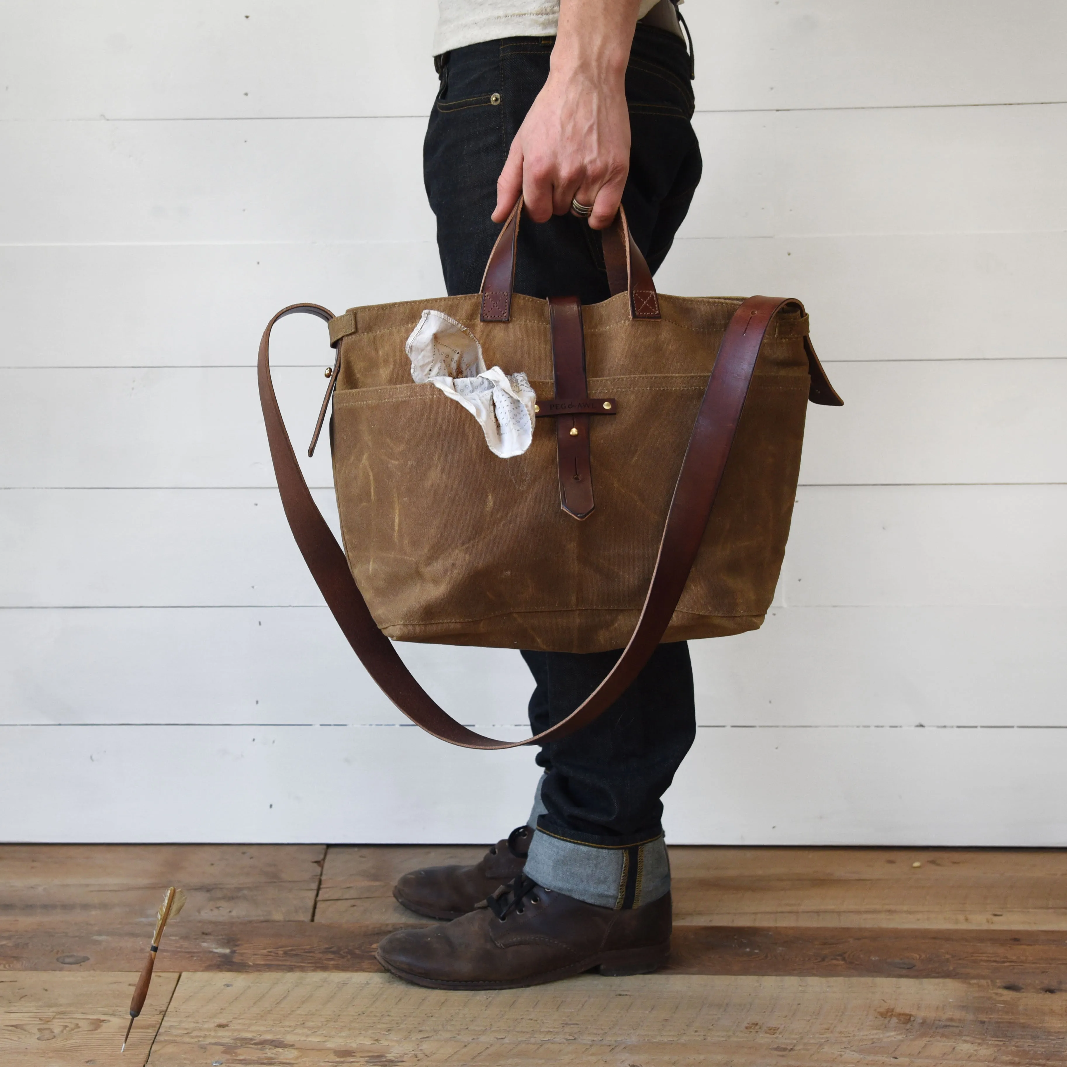 Waxed Canvas Tote without Zipper
