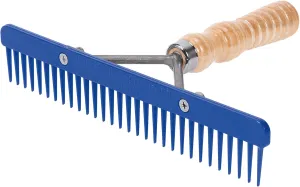 Weaver Leather Skip Tooth Comb with Wood Handle and Replaceable Blue Plastic Blade 69-6052-Blue