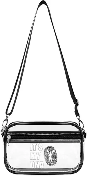 Weightlifting It'S My Dna Weightlifter Clear Stadium Bag Clear Mini Messenger Bags with 2 Compartments Crossbody Bag