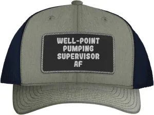 Well-Point Pumping Supervisor AF - Leather Black Patch Engraved Trucker Hat
