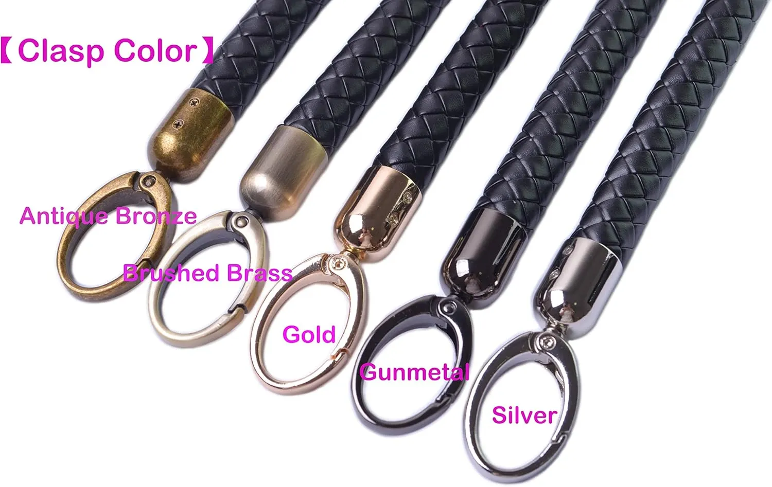 Wento 12 Inch Braided PU Leather Handles for Women's Handbag Tote Replacement - Dia.15mm