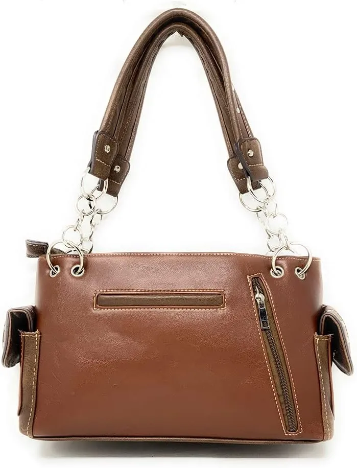 Western Wolf Dream Catcher Embroidery Feather Conceal Carry Women Handbag Purse in 5 colors