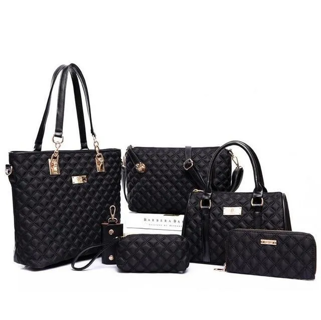 Women Fashion Diamond Lattice Handbag Set