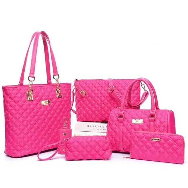 Women Fashion Diamond Lattice Handbag Set