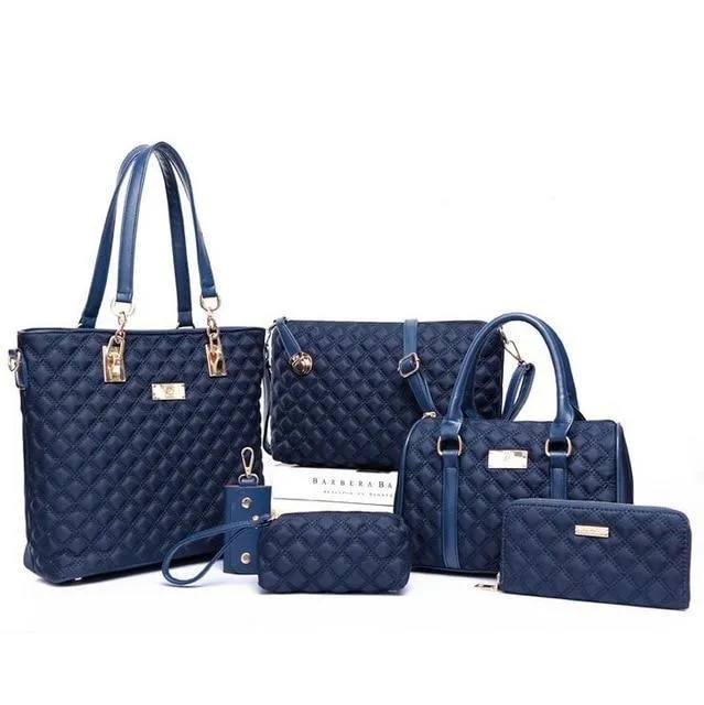 Women Fashion Diamond Lattice Handbag Set
