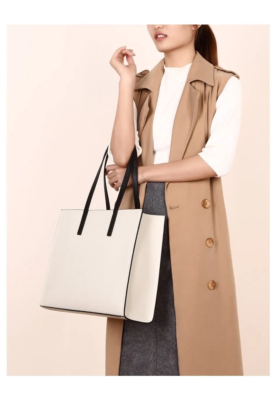 Women Genuine Leather Totes Bucket Bag