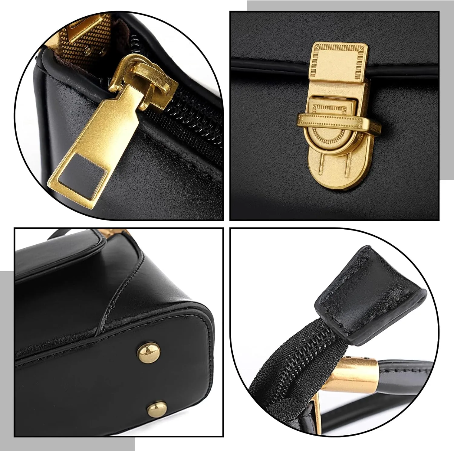 Women Shoulder Bags Vintage Leather Handbag Fashion Classic Small Purse Clutch Hobo Purse Retro Buckle Closure