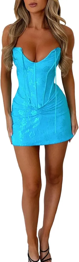 Women Two Piece Outfit Cami Top Skirt Set Sleeveless Bodycon 2 Piece Tube Top Mini Skirt Y2k Matching Set Suiting