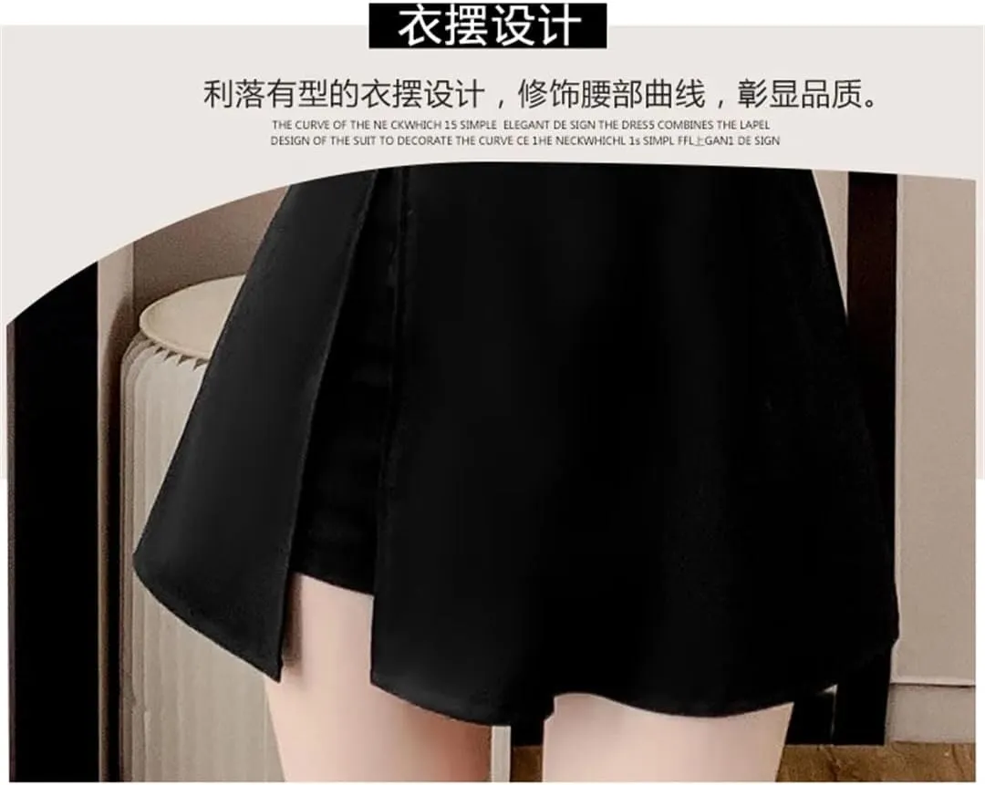 Women Two Piece Set For Chinese Style Slim Fit Style Black Skirt Set