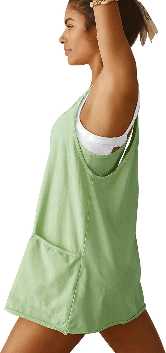 Womens Athletic Dress Hot Shot Mini Dress Built in Shorts Summer Workout Romper Dress 2025 Trendy Outfit