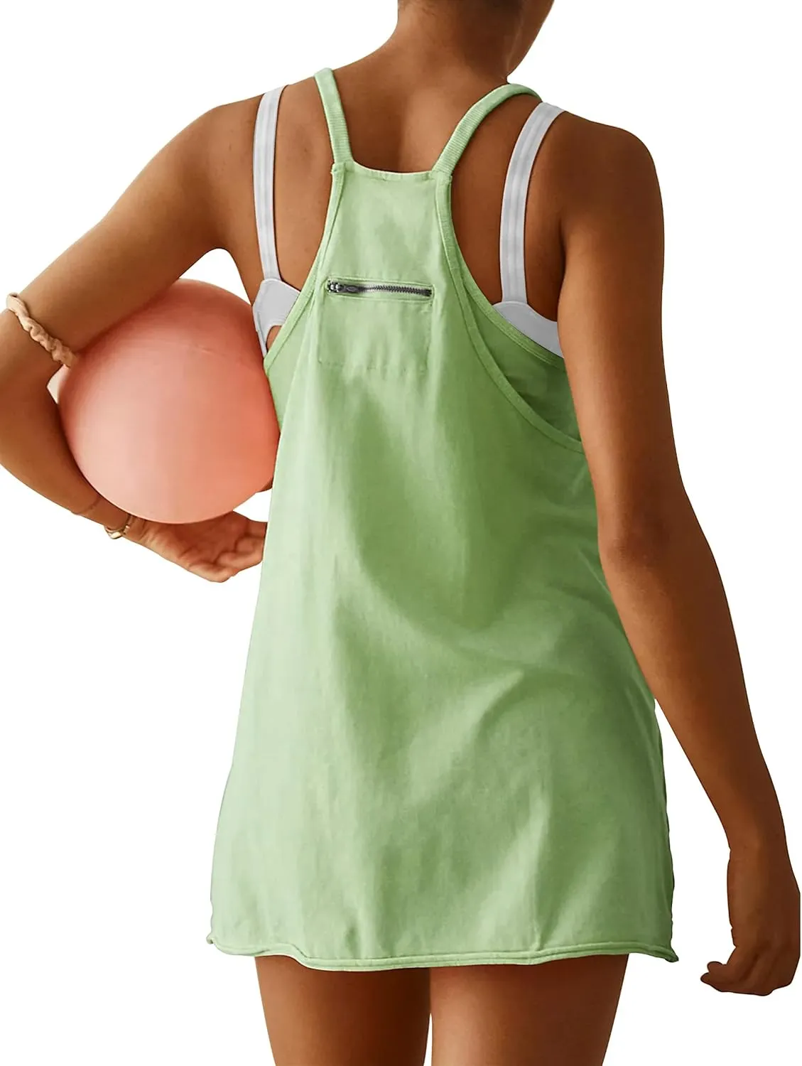 Womens Athletic Dress Hot Shot Mini Dress Built in Shorts Summer Workout Romper Dress 2025 Trendy Outfit