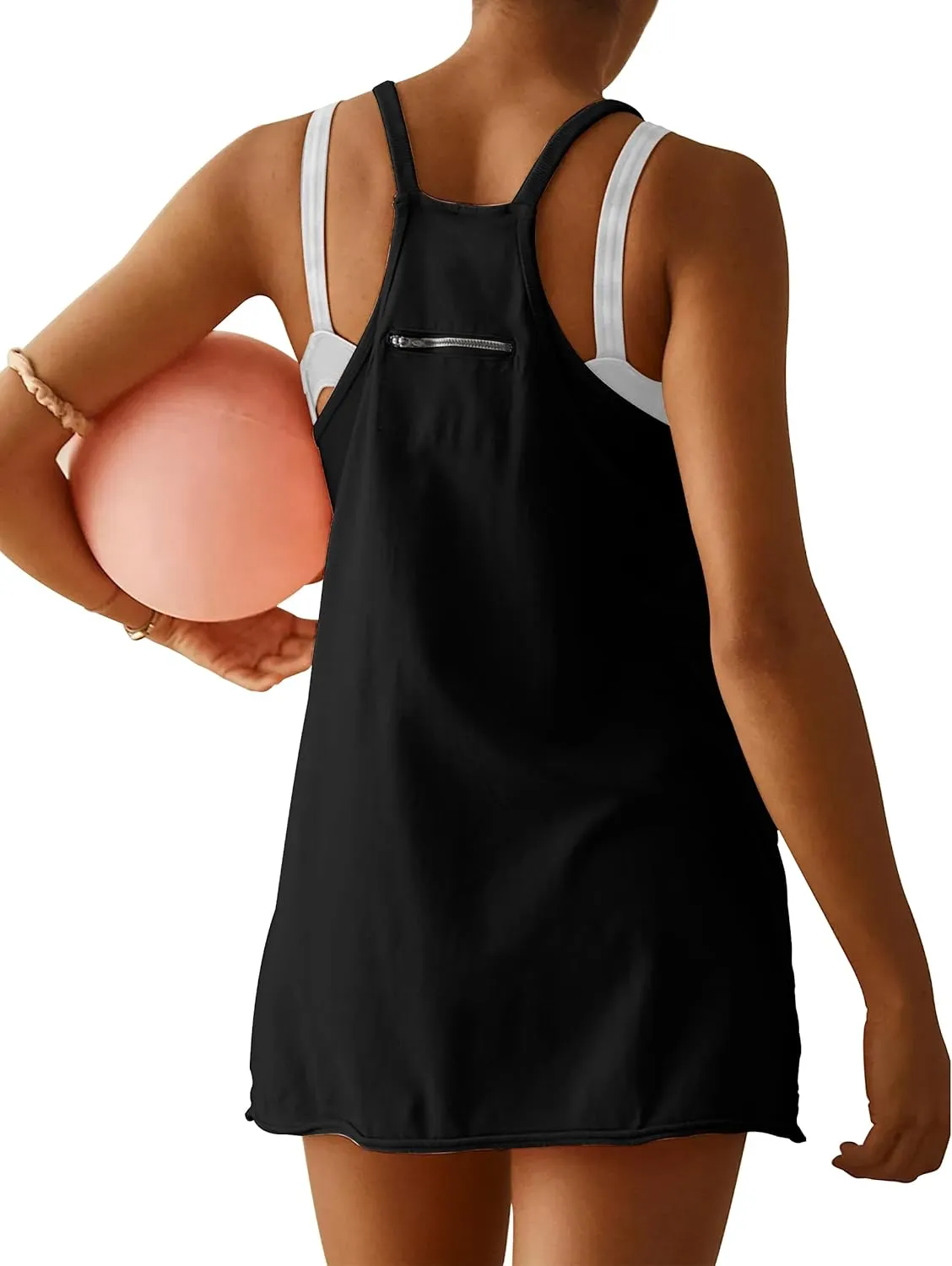 Womens Athletic Dress Hot Shot Mini Dress Built in Shorts Summer Workout Romper Dress 2025 Trendy Outfit