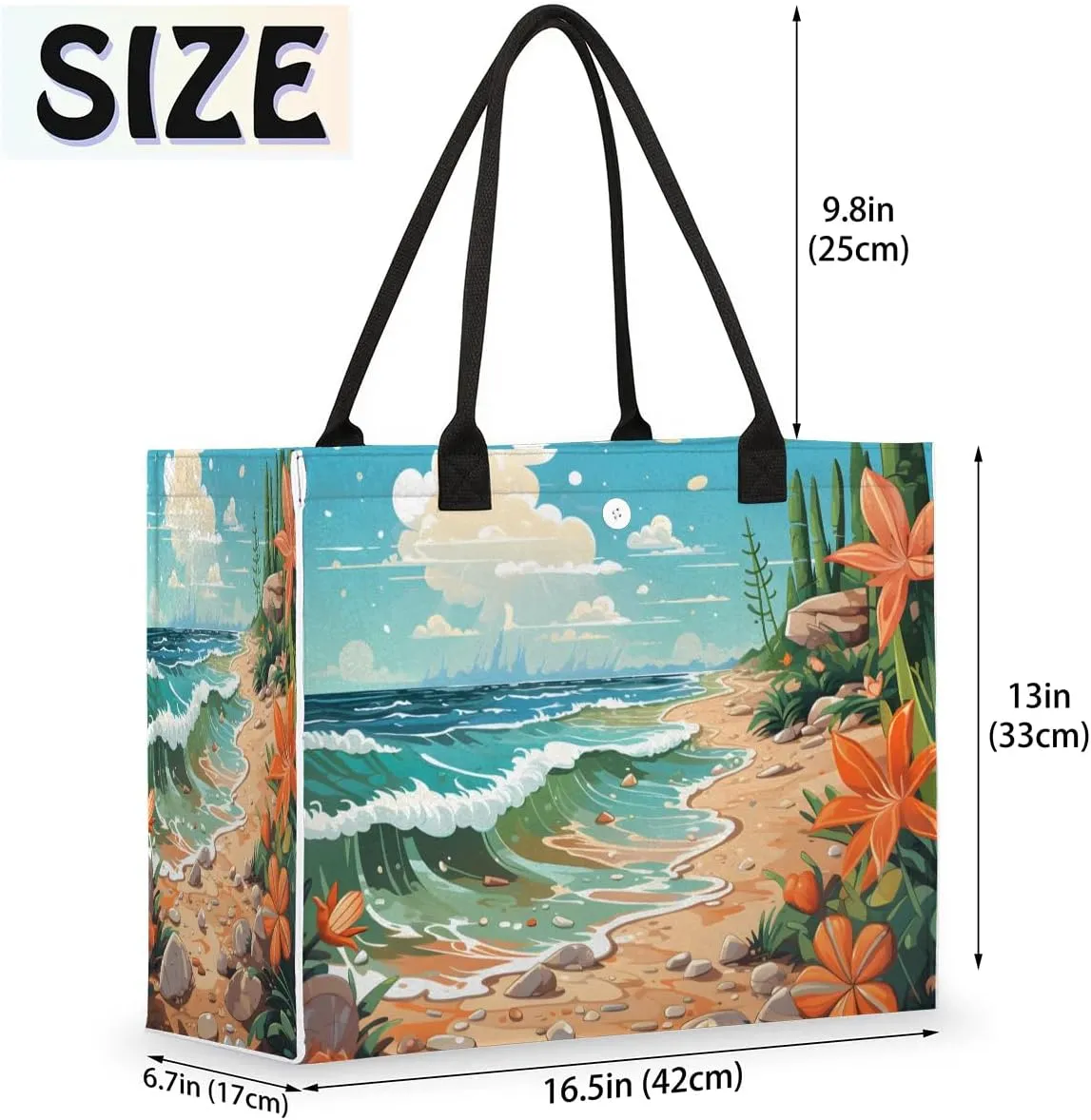Womens Birthday Gifts Tote Bag Beach Waves Ocean Beach Bags for Women Handbags