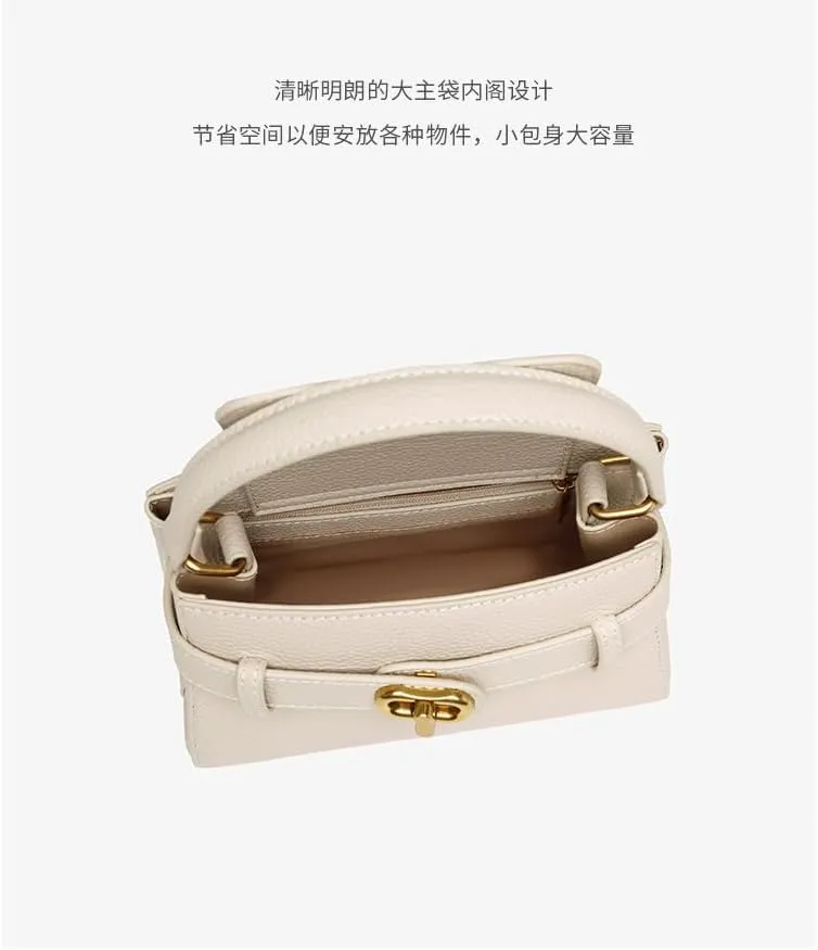 Women's Crossbody Handbag,100% Genuine Leather, Gold Hardware