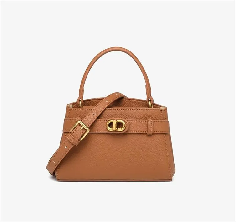 Women's Crossbody Handbag,100% Genuine Leather, Gold Hardware