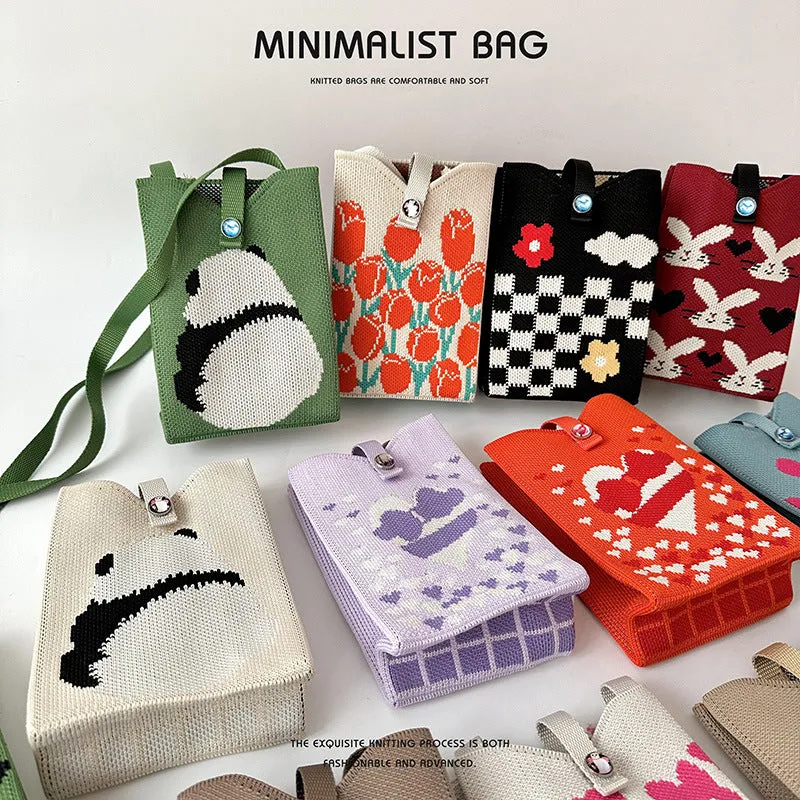 Women's Cute Black White Panda Mini Korean Purses