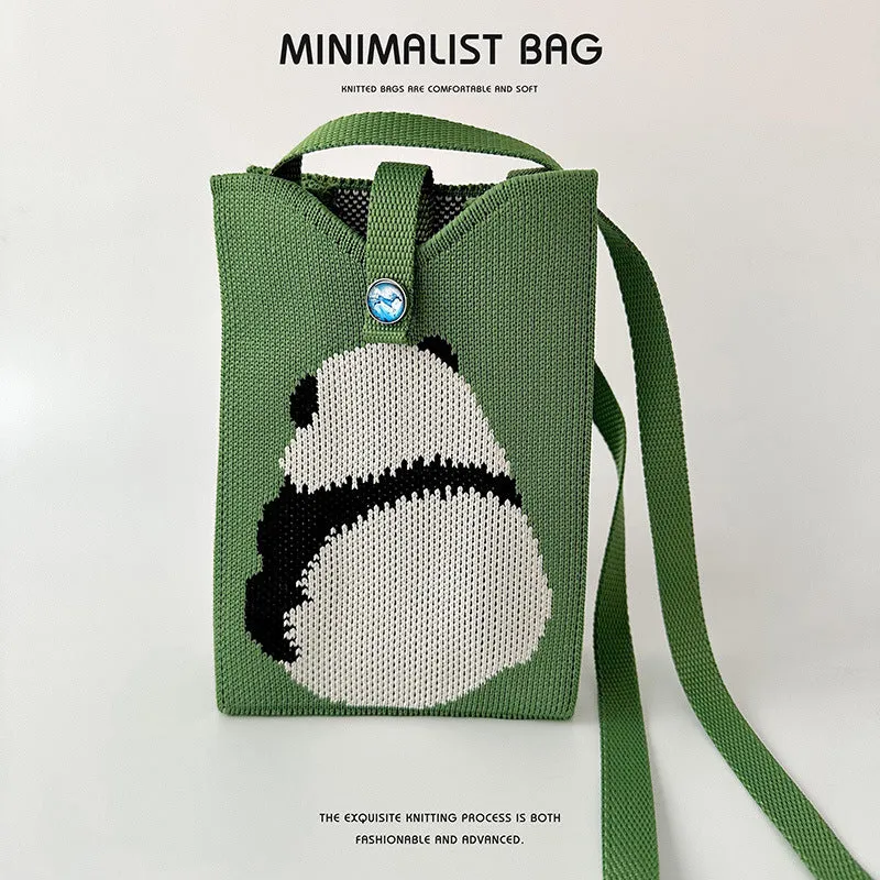 Women's Cute Black White Panda Mini Korean Purses