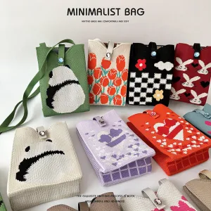 Women's Cute Black White Panda Mini Korean Purses