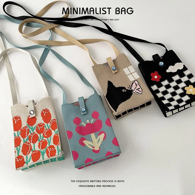 Women's Cute Black White Panda Mini Korean Purses