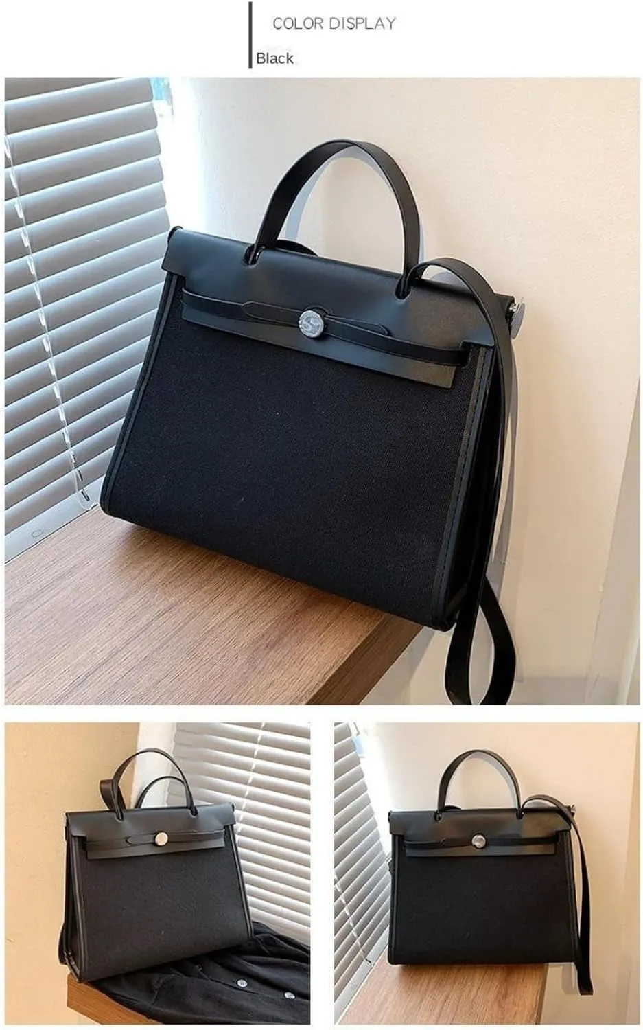 Women's Euro Canvas Tote Bag - 3-Way Adjustable (Crossbody/Shoulder/Hand) for Work & Retro, Spacious   Zip Pouch, 2025 Gift