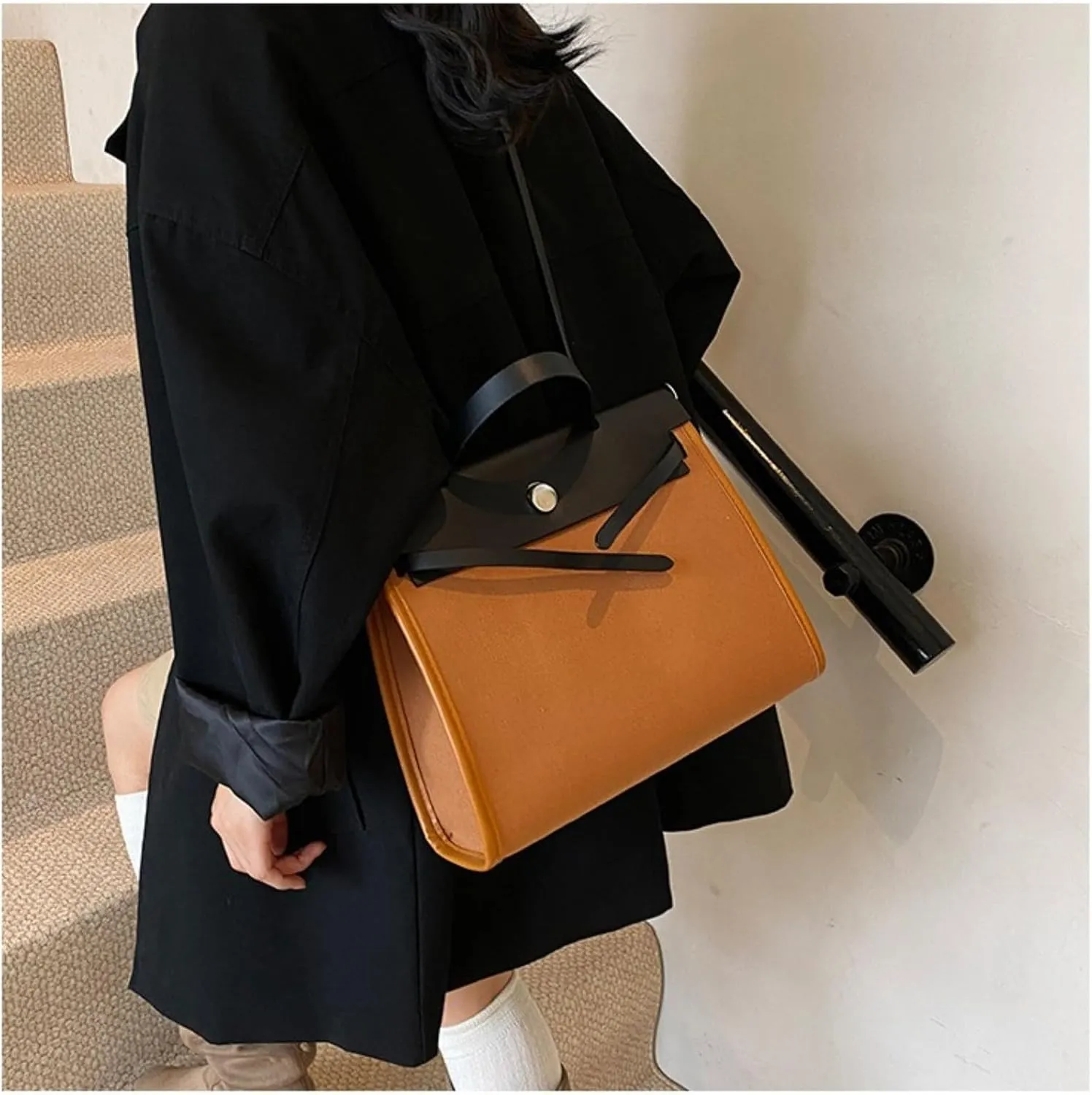 Women's Euro Canvas Tote Bag - 3-Way Adjustable (Crossbody/Shoulder/Hand) for Work & Retro, Spacious   Zip Pouch, 2025 Gift
