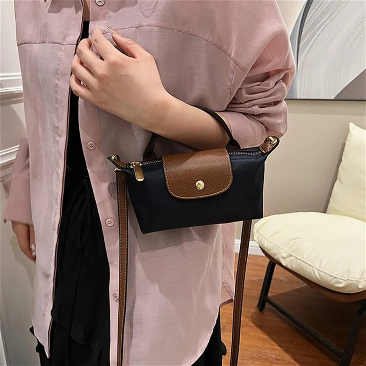 Women's Fashion Colorblock Mini Crossbody Bag,Small Lightweight Solid Color Square Bag,Adjustable Strap Fashion Handbag Purse